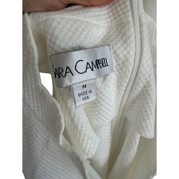 SARA CAMPBELL White Scalloped Cotton Blend Tank Top Size Medium - Picture 3 of 10